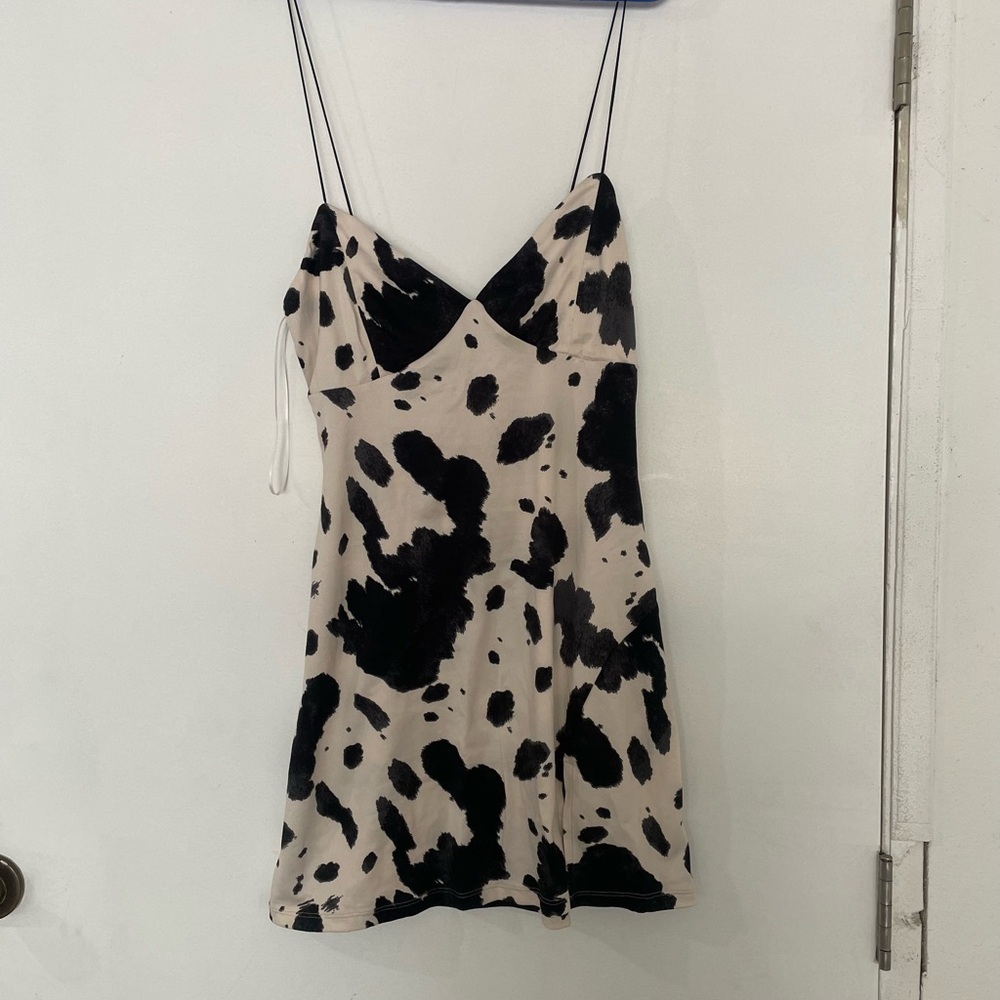 Windsor Black and Cream Spaghetti Strap Mini Dress